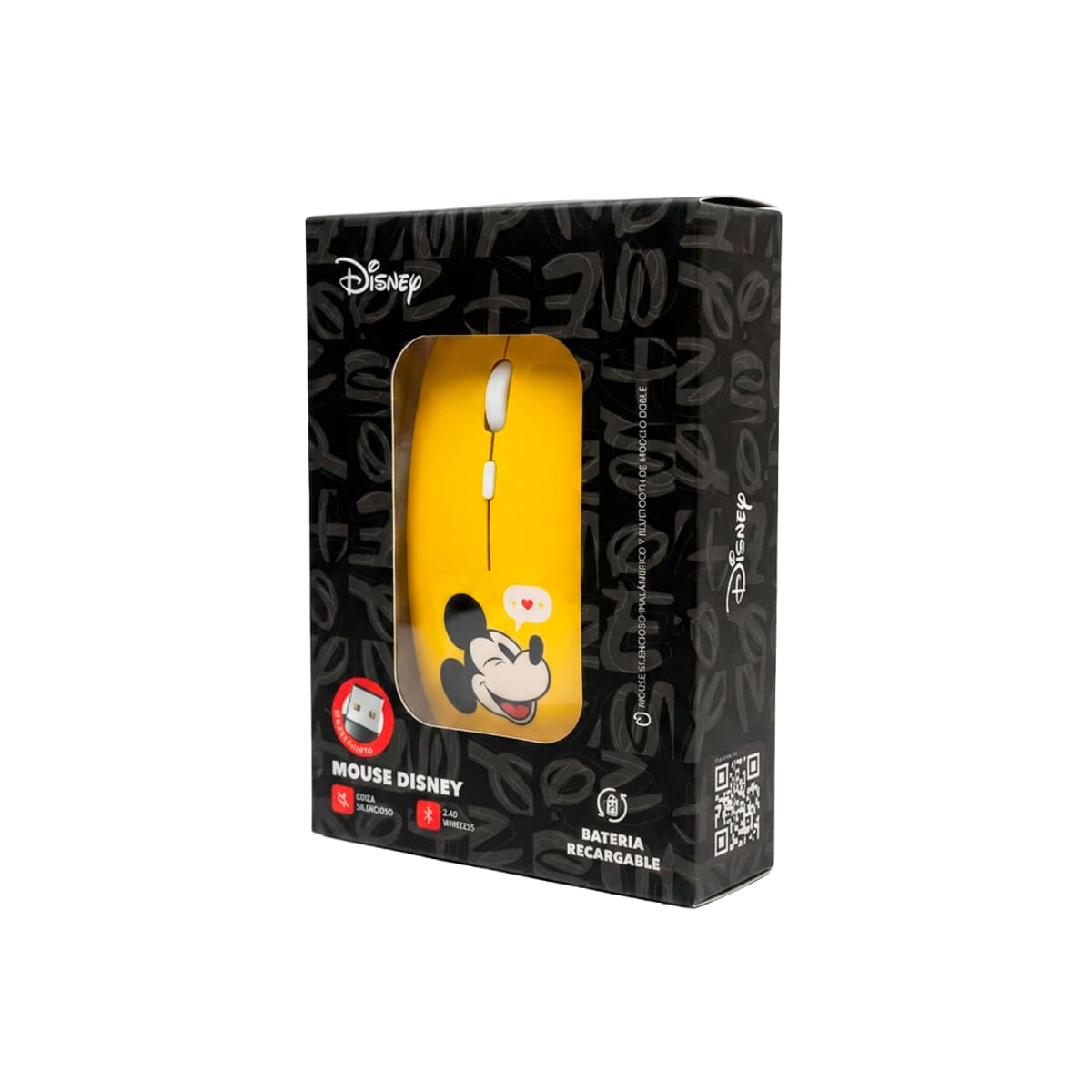 Mouse Inalámbrico Mickey Amarillo Recargable Bluetooth5
