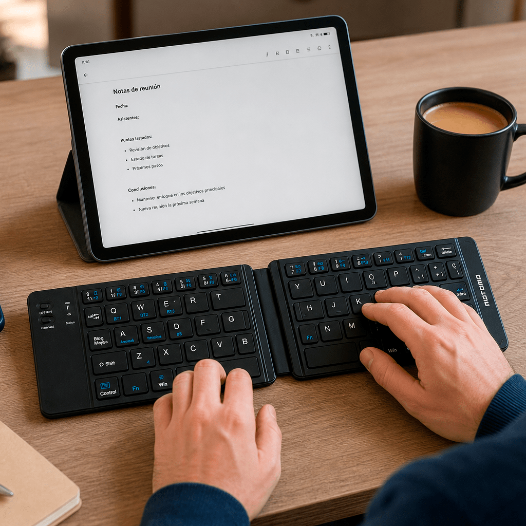 Teclado Inalámbrico Plegable Español Negro MO-01 Motomo6