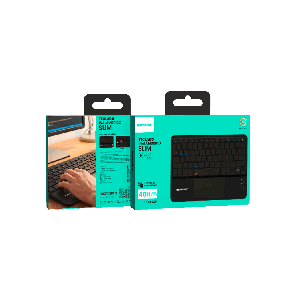 Teclado Inalámbrico Bluetooth Español Negro BD-136A Motomo5