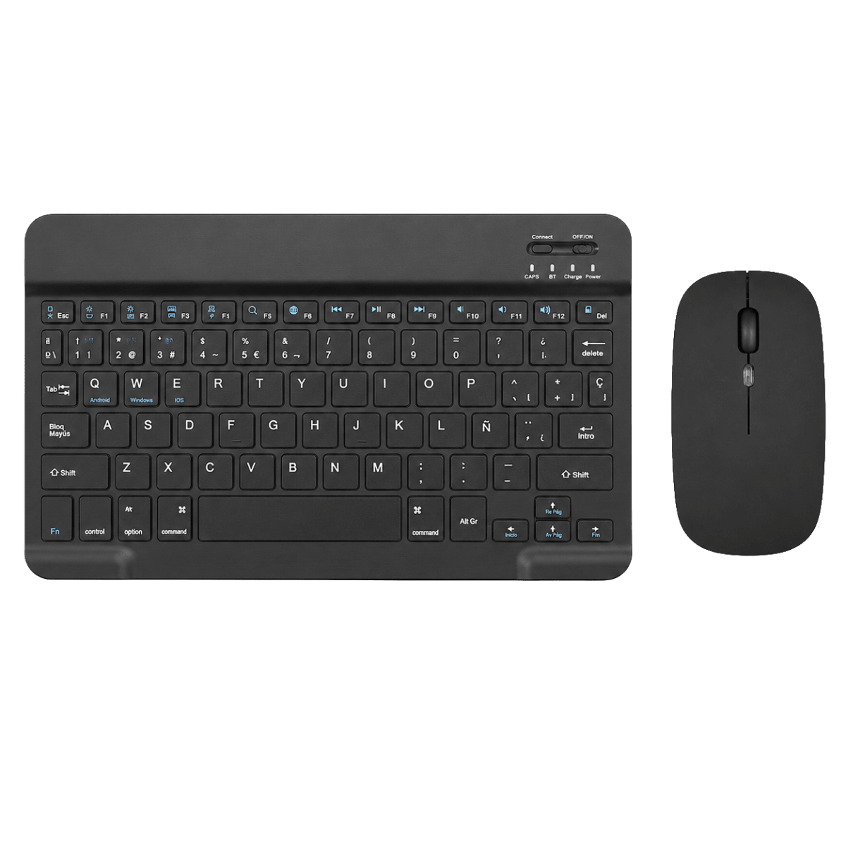 Kit Teclado Y Mouse Inalámbrico Recargable Negro Español1
