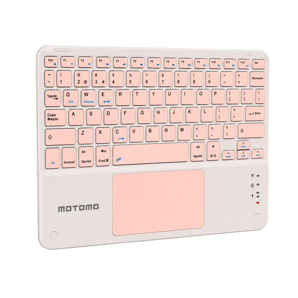 Teclado Inalámbrico Bluetooth Español Rosa BD-136A Motomo2