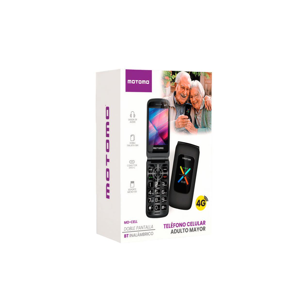 Teléfono Celular Adulto Mayor MO-CELL Tapa 4G Doble SIM Bluetooth5