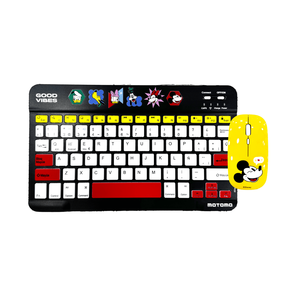 Kit Teclado Y Mouse Inalámbrico Recargable Rosa Español1
