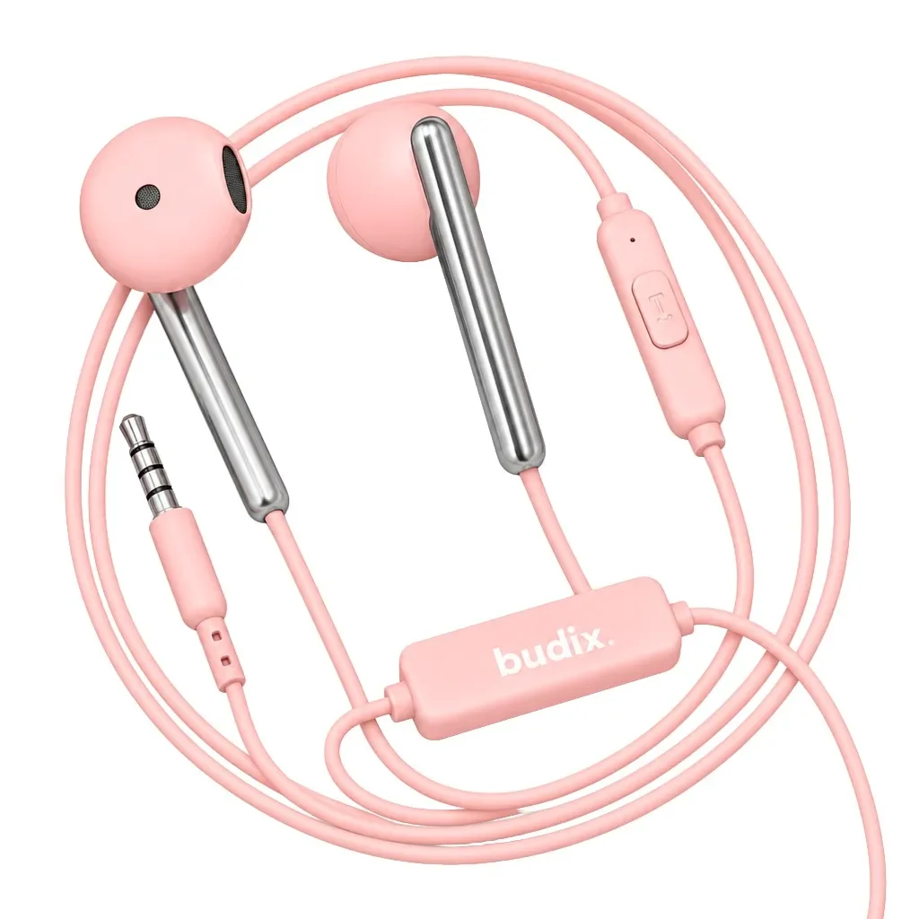 Earphones Budix BD-016 Manos Libres Rosa5