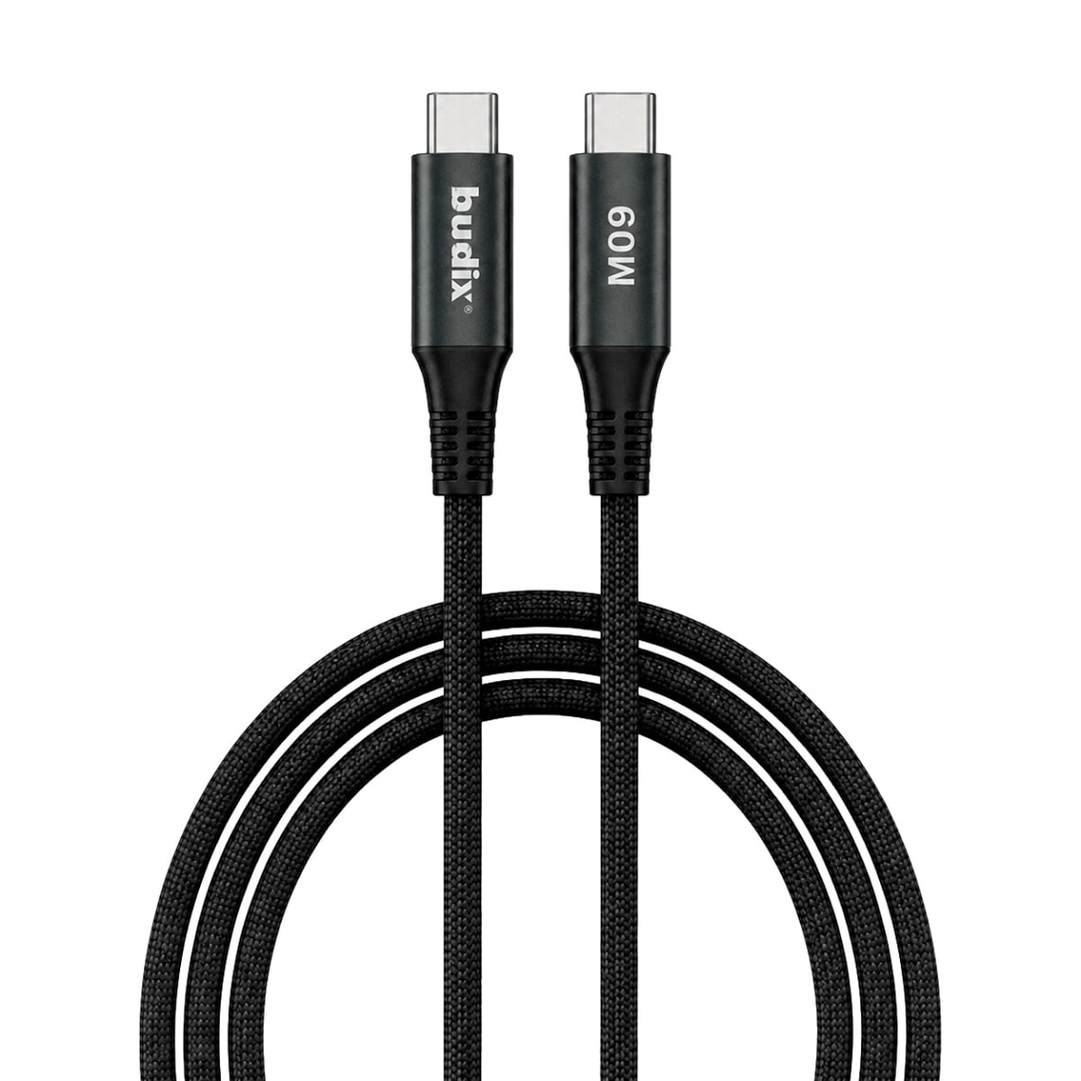 Cable Budix Energy Metal USB-C A USB-C 60w 3a Trenzado 1M1