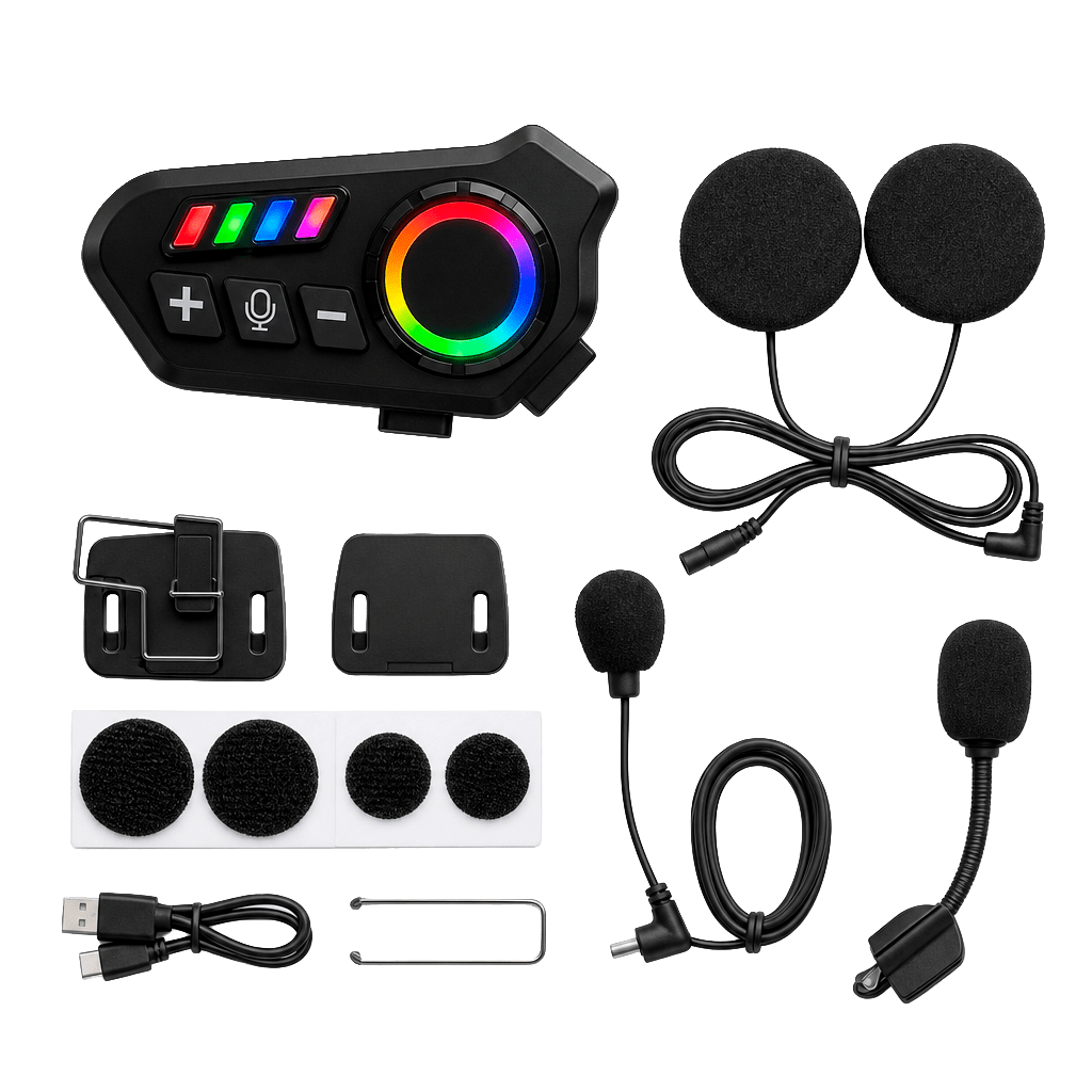 Intercomunicador Bluetooth K06A Casco Moto LED RGB 4.03