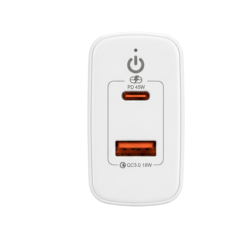 Cargador Rápido Certificado 45w Sin Cable Usb Tipo C Dual3