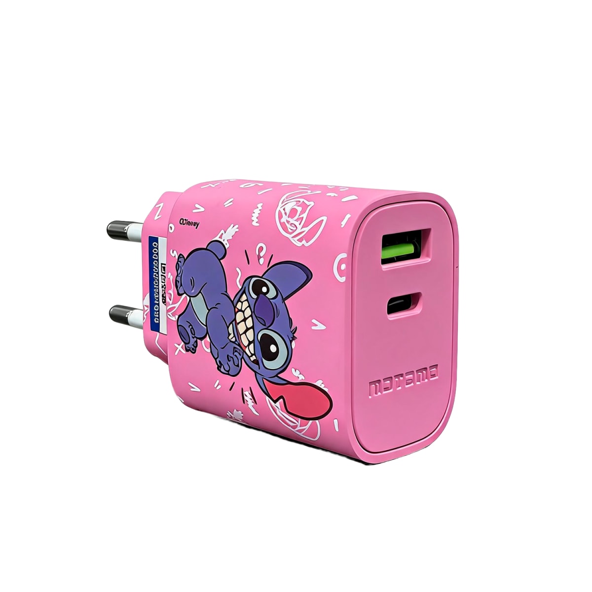 Cargador Rapido SEC Disney Stitch Rosa 20W Con Cable Tipo C2