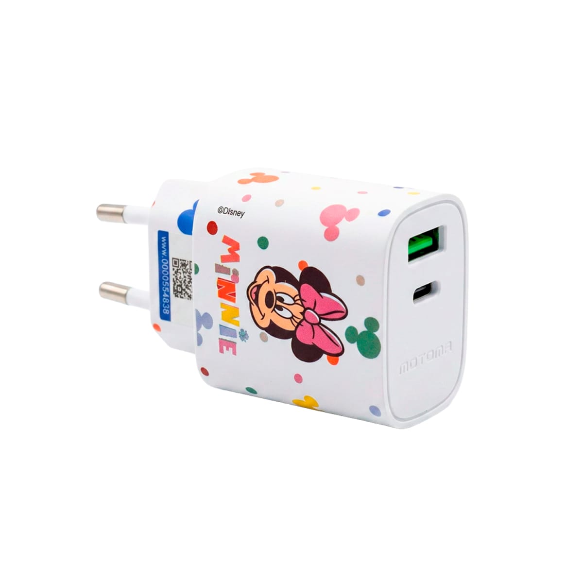 Cargador Rapido SEC Disney Minnie Blanco 20W Con Cable Tipo C2