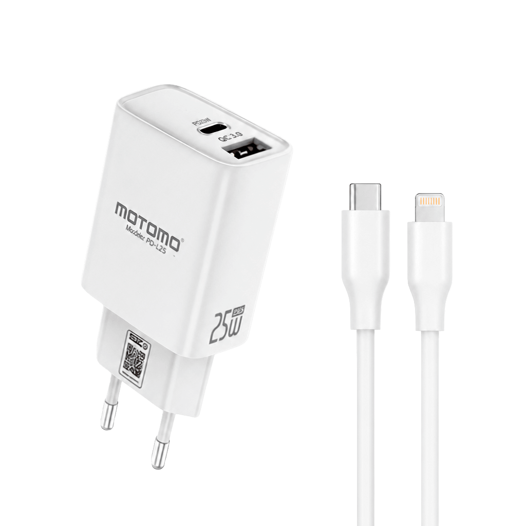Cargador Rápido SEC PD-L25 25W GaN USB-C Lightning1