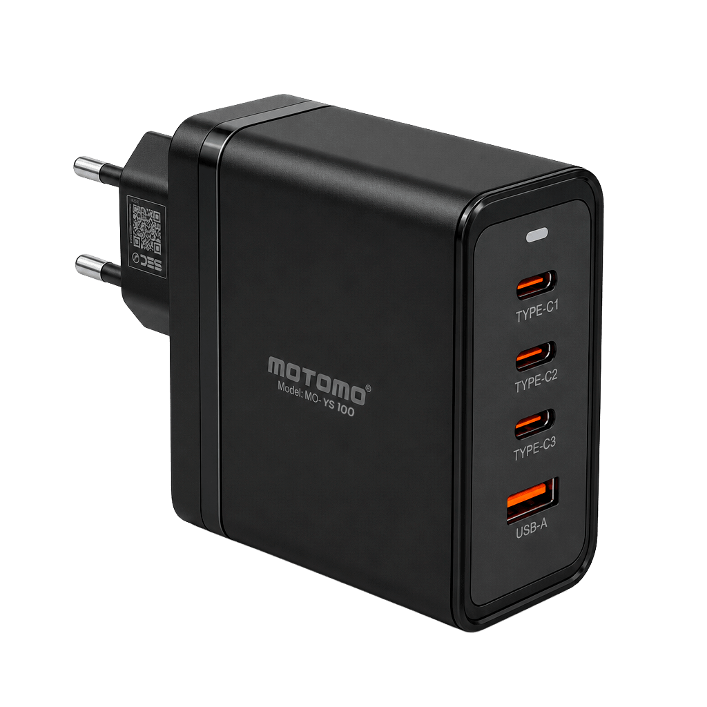 Cargador Pared 100W GaN 3 USB-C + USB-A MO-YS1003