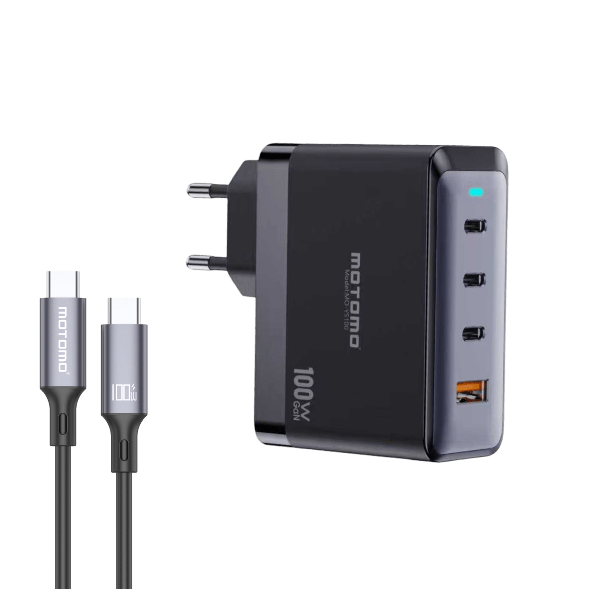 Cargador Pared 100W GaN 3 USB-C + USB-A MO-YS1001