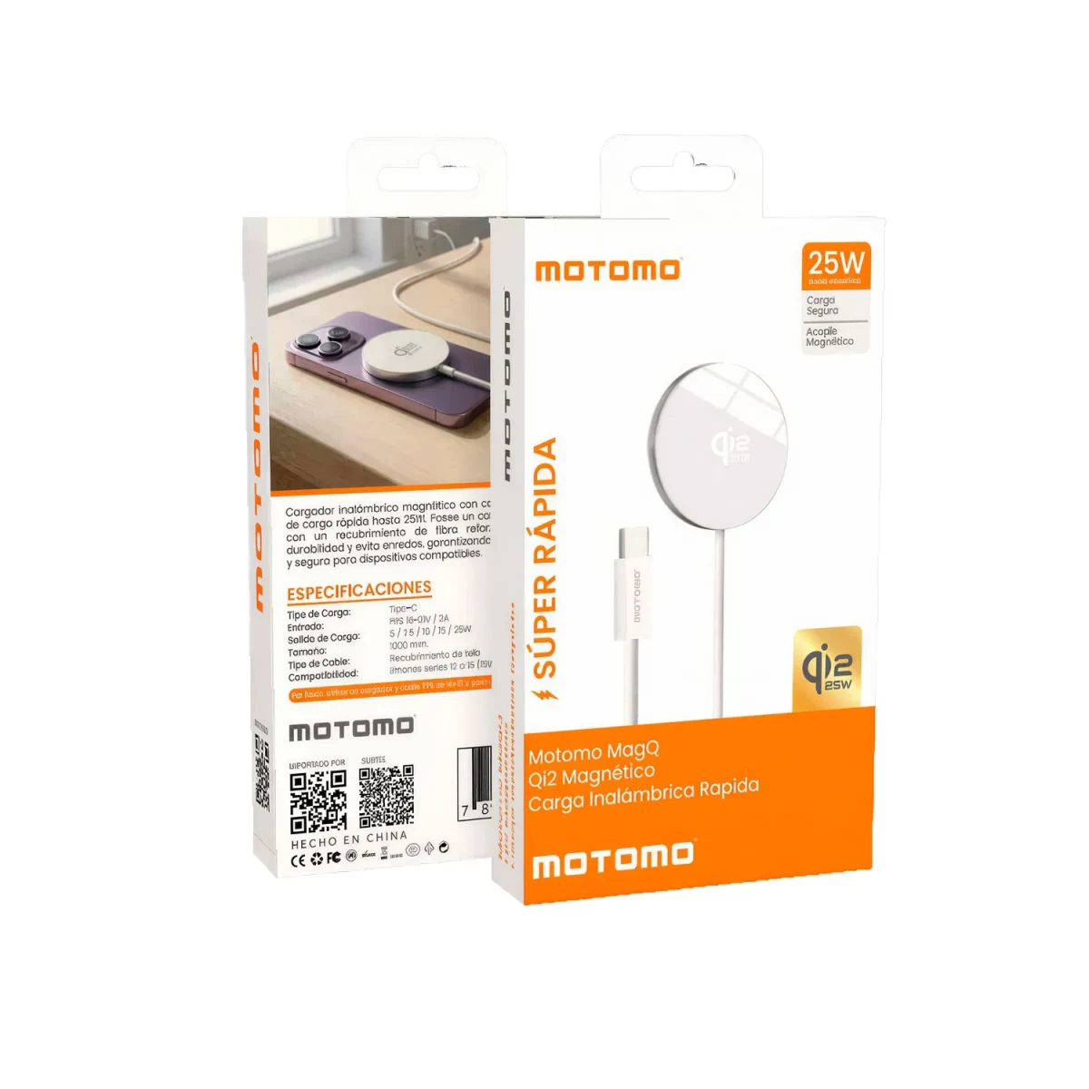 Cargador Magnético para telefónos con cable Tipo-c 25W MO-QI254