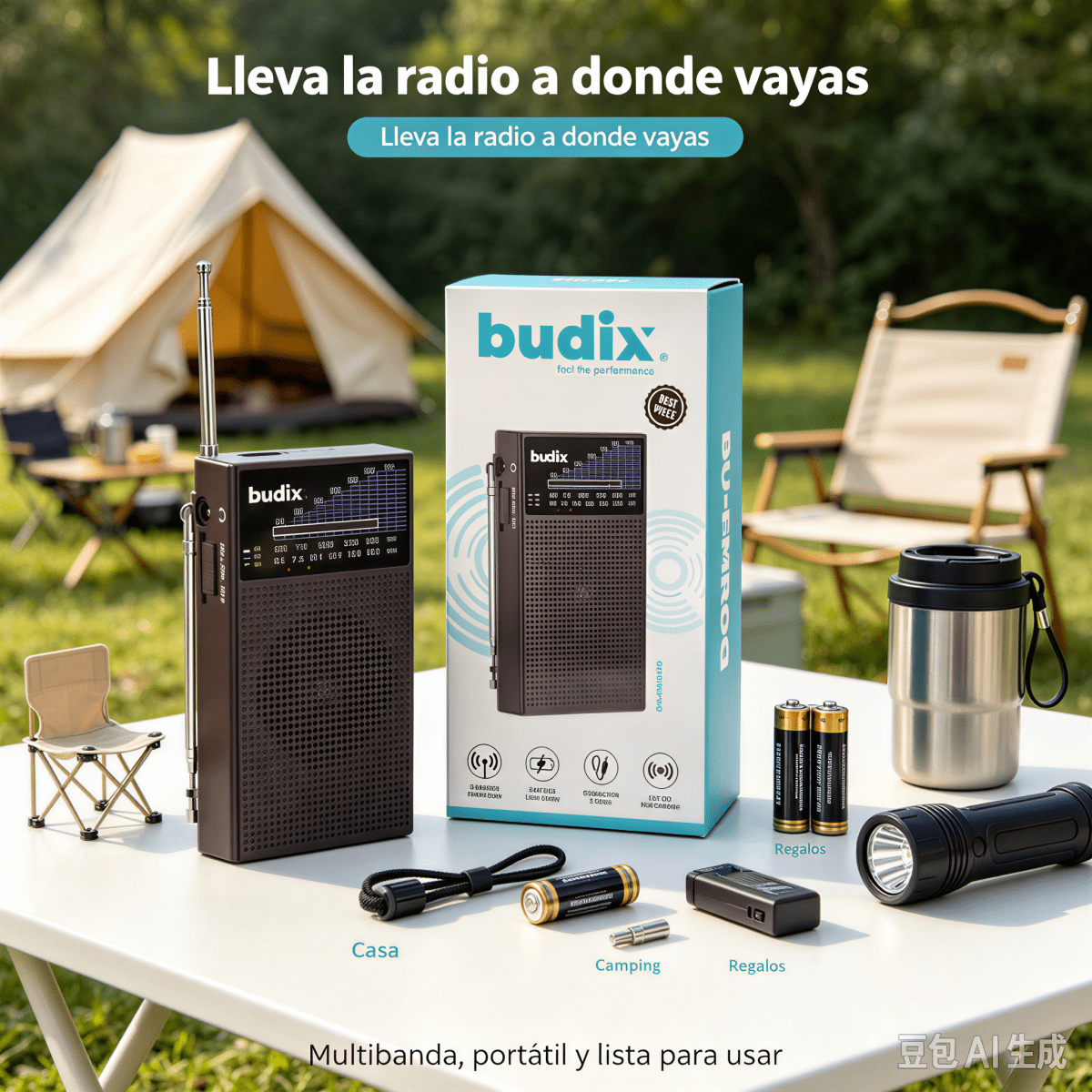 Radio Portátil Budix BU-RADIO Bandas FM/AM/SW 5V4
