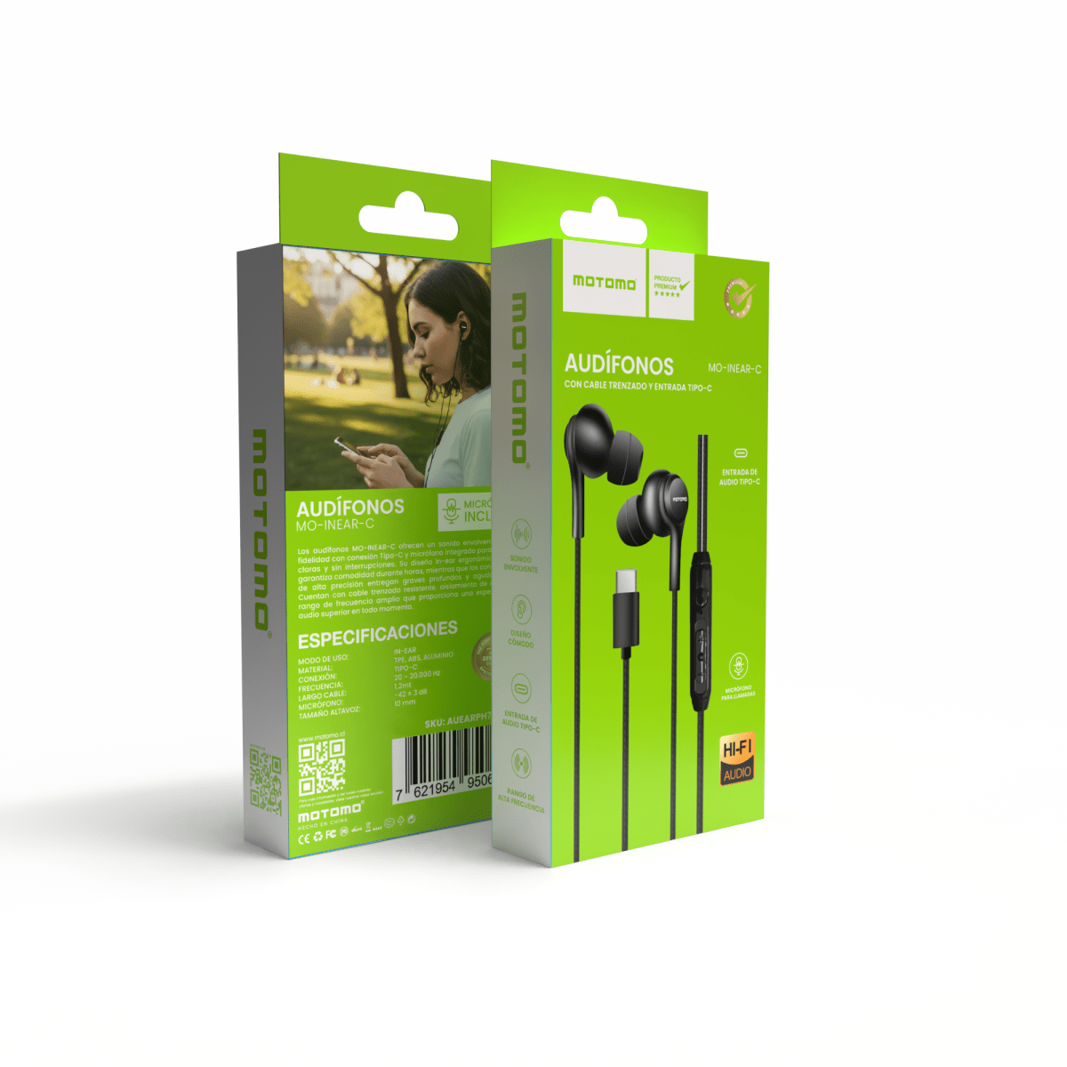 Audífono In-Ear Tipo-C Micrófono Trenzado Negro4