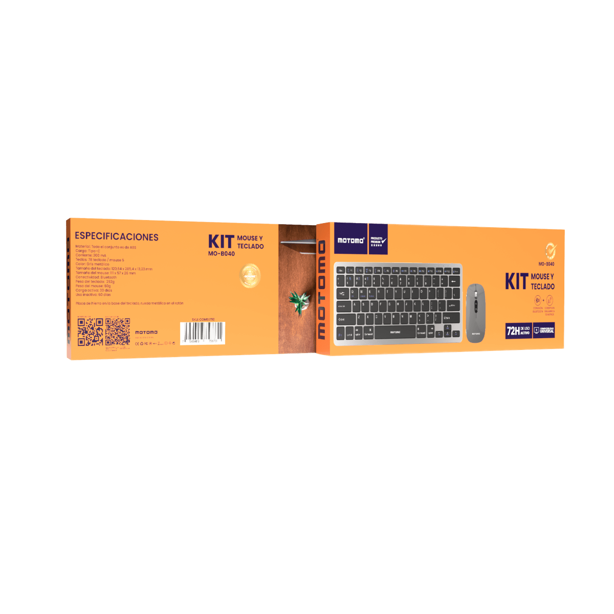 Kit Teclado y Mouse Inalámbrico MO-B040 Bluetooth Gris6