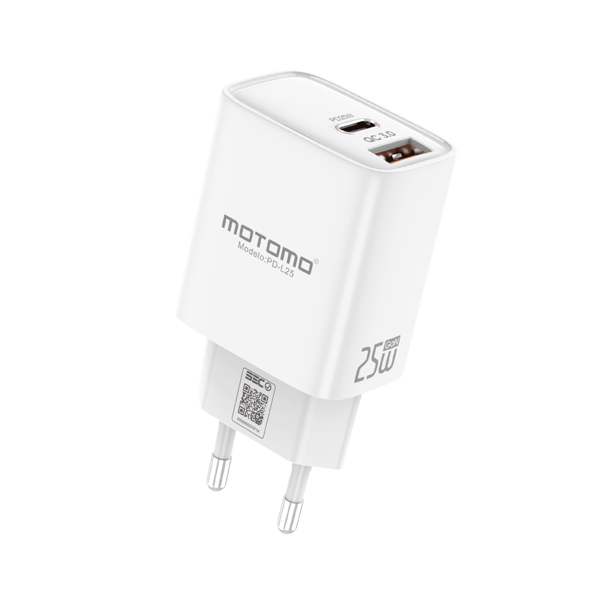 Cargador Rápido Certificado 25W PD 3.0 con cable Tipo-C1