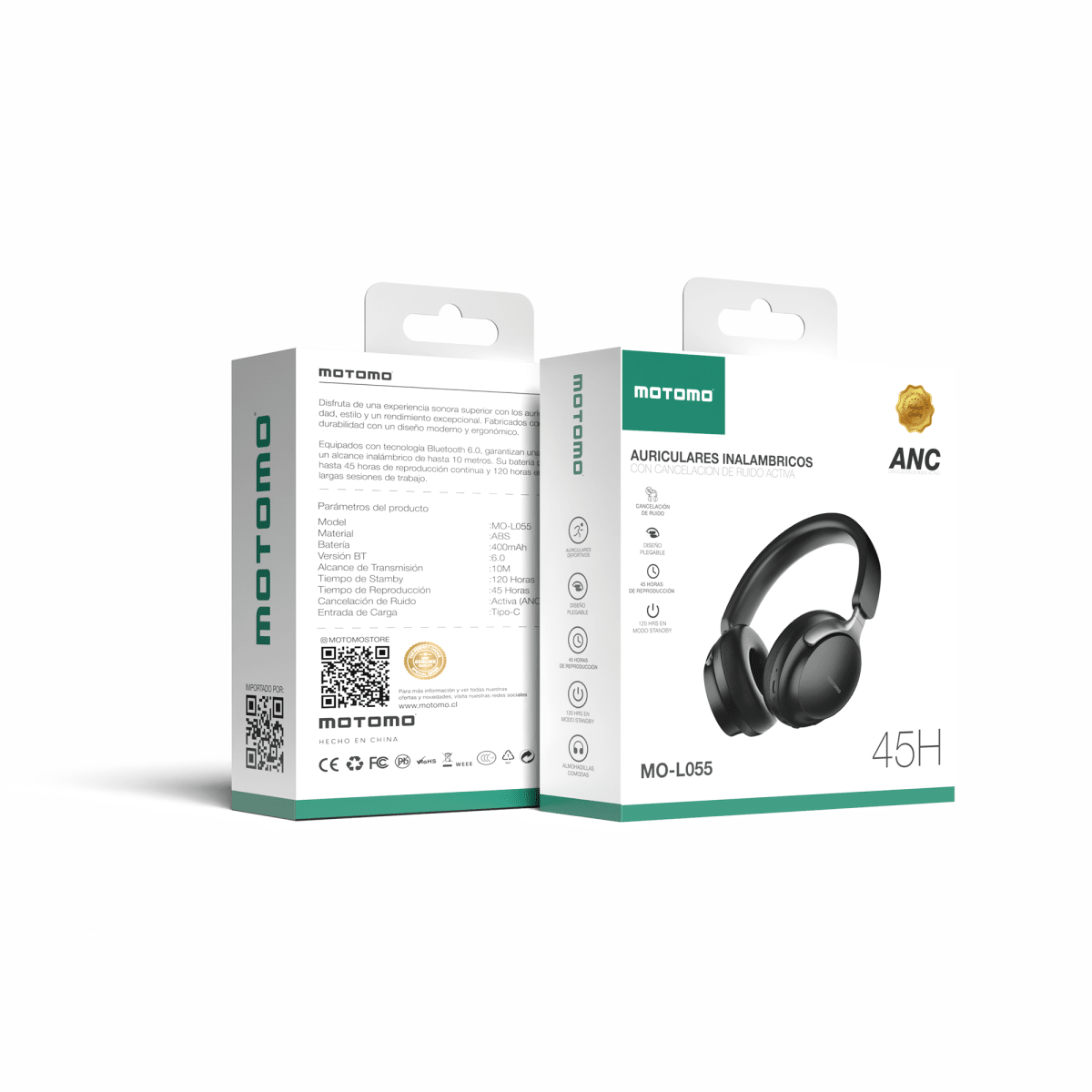 Audífono Bluetooth Inalámbrico MO-L055 ANC Negro5