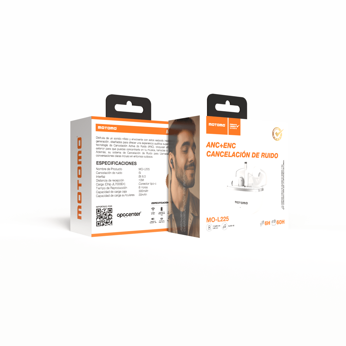 Audífonos In-ear Motomo MO-L225 ANC Crema Bluetooth6
