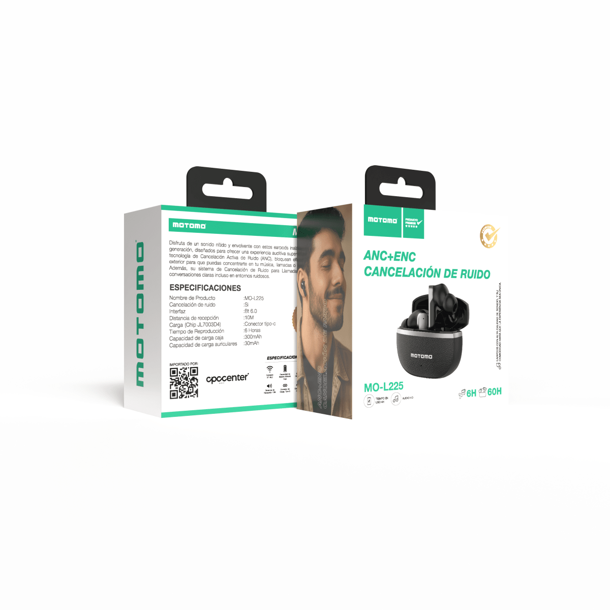 Audífonos In-ear Motomo MO-L225 ANC Negro Bluetooth7