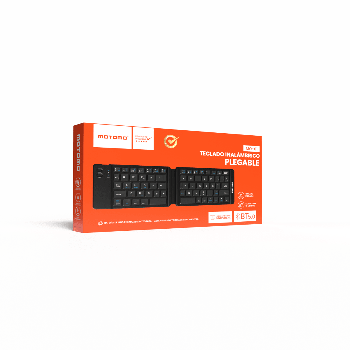 Teclado Inalámbrico Plegable Español Negro MO-01 Motomo7