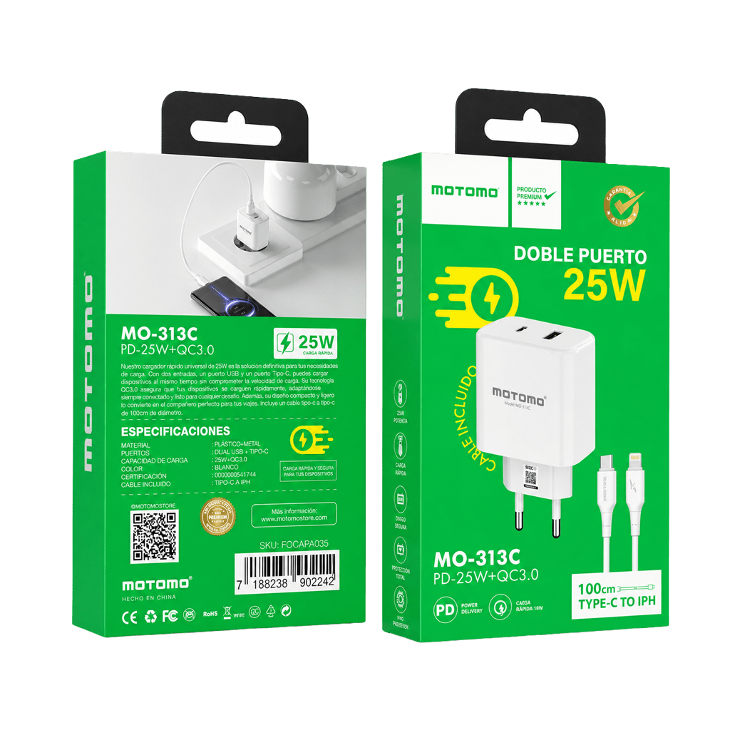 Cargador MO-313C PD 25W Lightning5