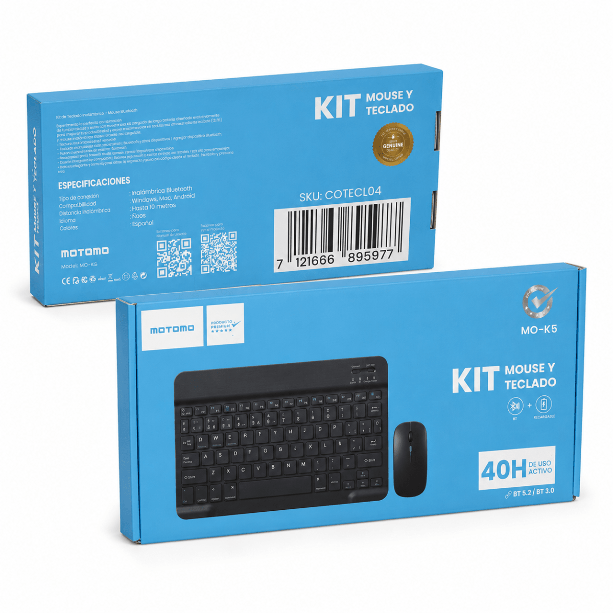 Kit Teclado Y Mouse Inalámbrico Recargable Negro Español5