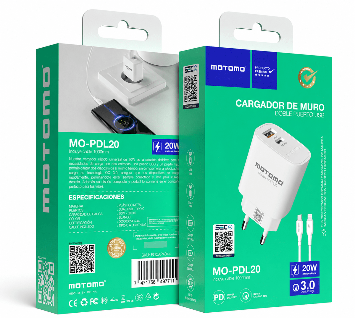 PD-L20 20W Dual Cable Lightning5