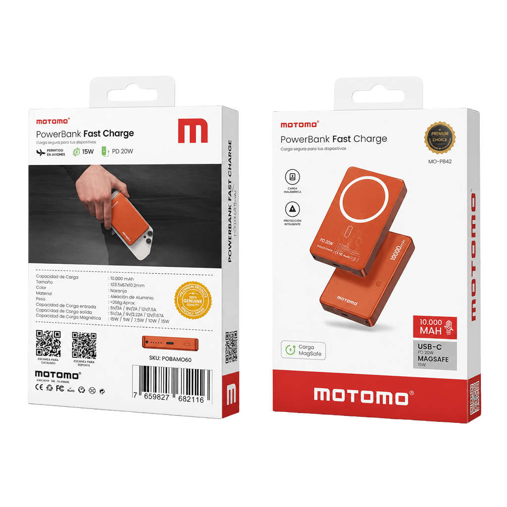 Powerbank 10000mAh 20W PD MagSafe Motomo6