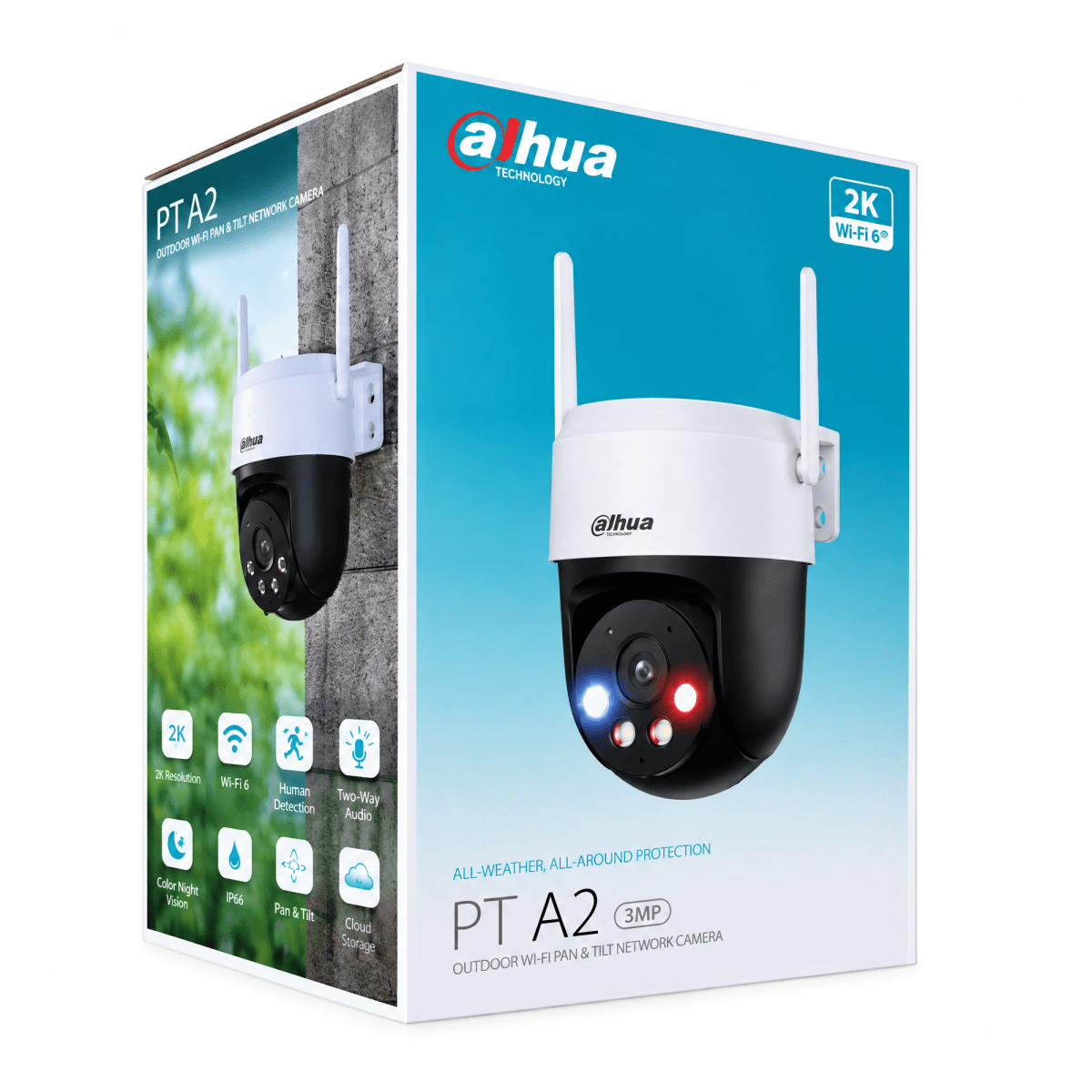 Cámara Wi-Fi PTZ Exterior Dahua 360° Alarma y Visión Color Blanco5