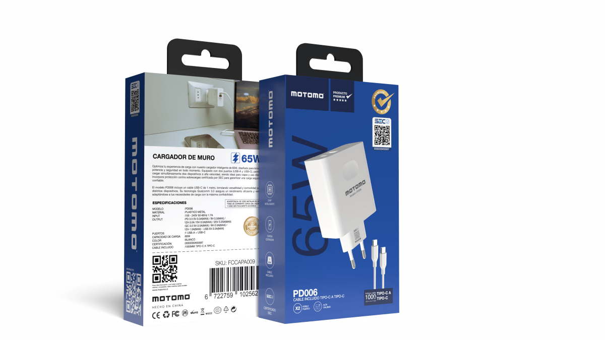 Cargador de Pared PD006 65W Tipo C7