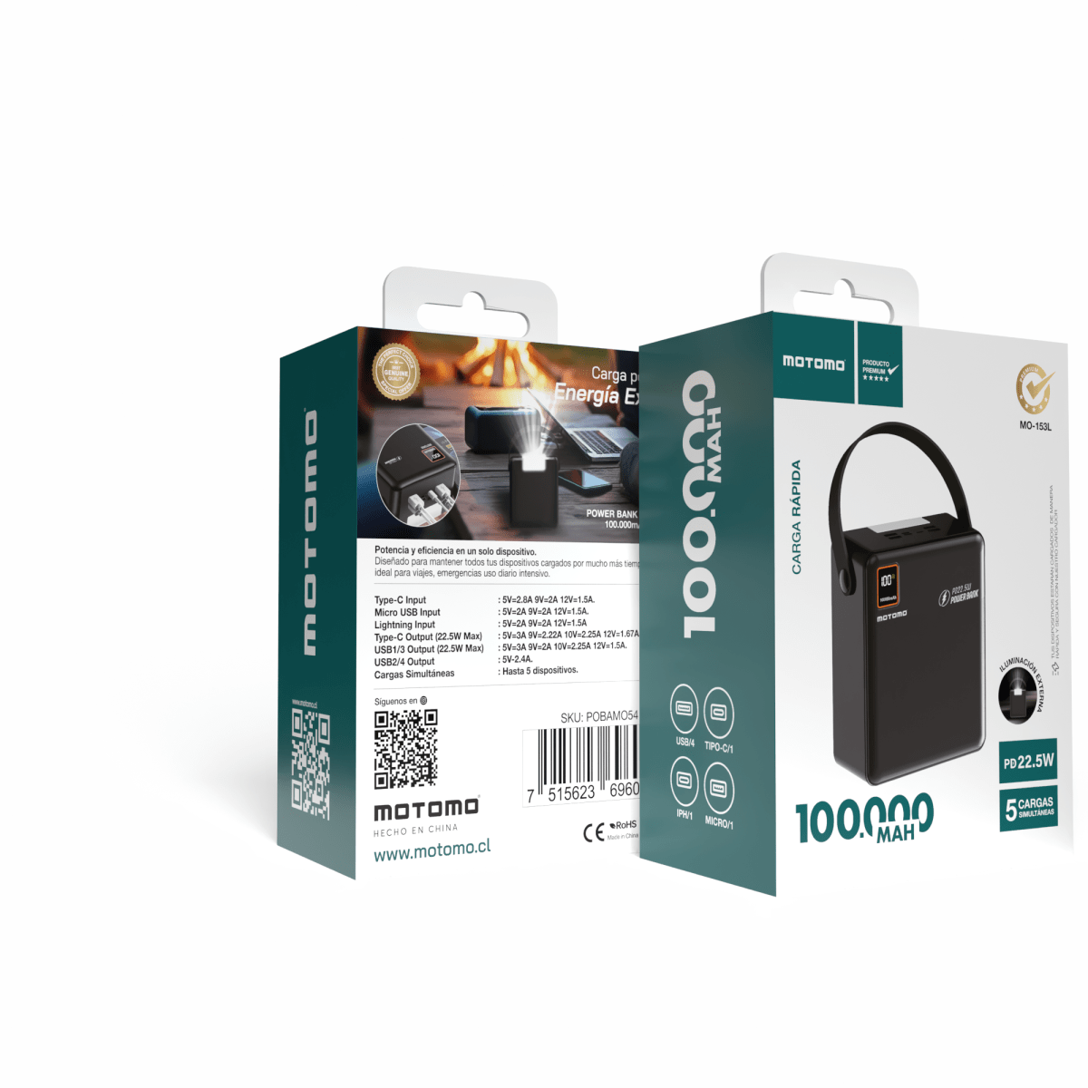 Powerbank Motomo MO-153L 100.000 mAh7
