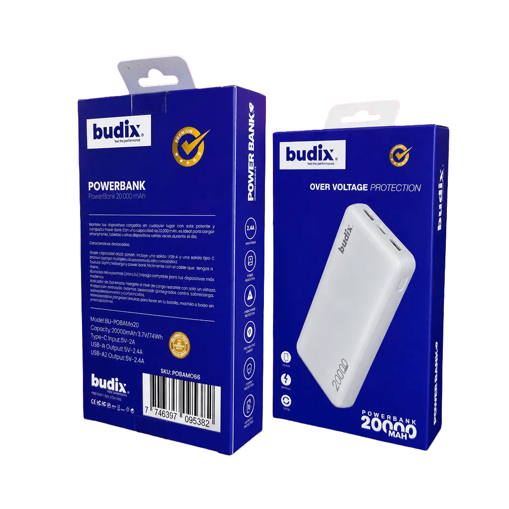 Powerbank 20.000 Mah Carga Rápida Dual Usb 2.4a Motomo6