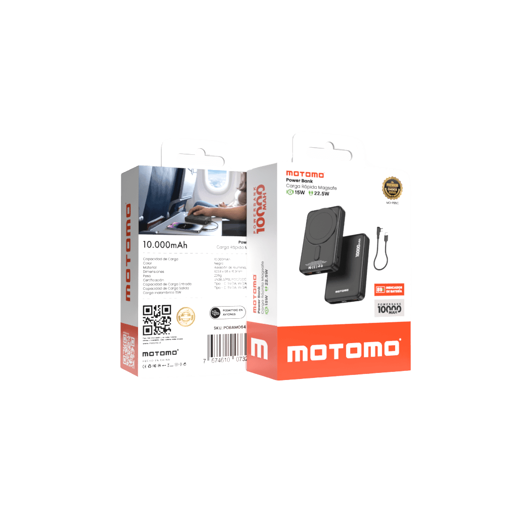 Powerbank Cargador Portátil 10000mAh 22.5W MagSafe Motomo6