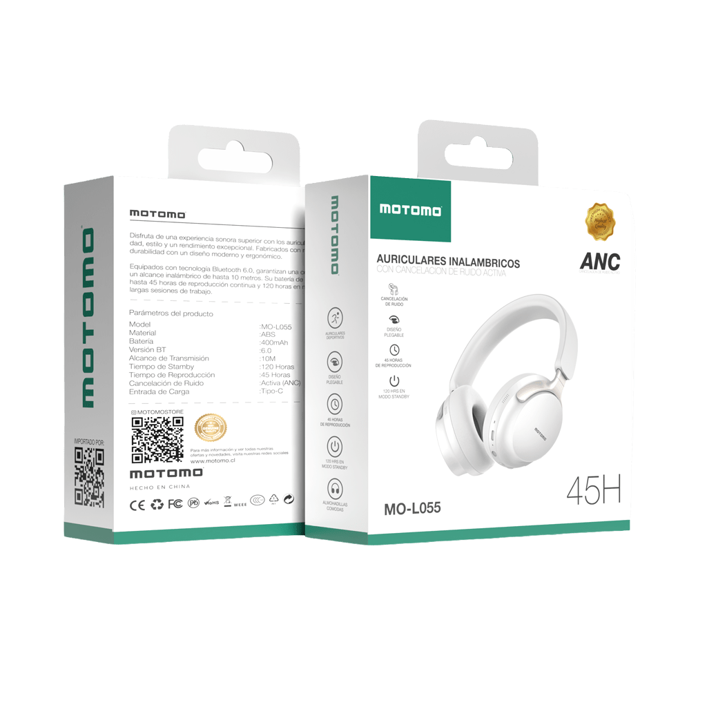 Audífono Bluetooth Inalámbrico MO-L055 ANC Blanco5