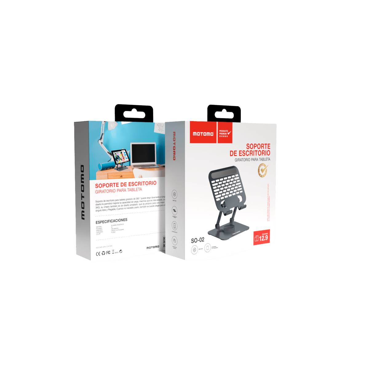 Soporte Escritorio Motomo Tablet Giratorio 360° Plegable6