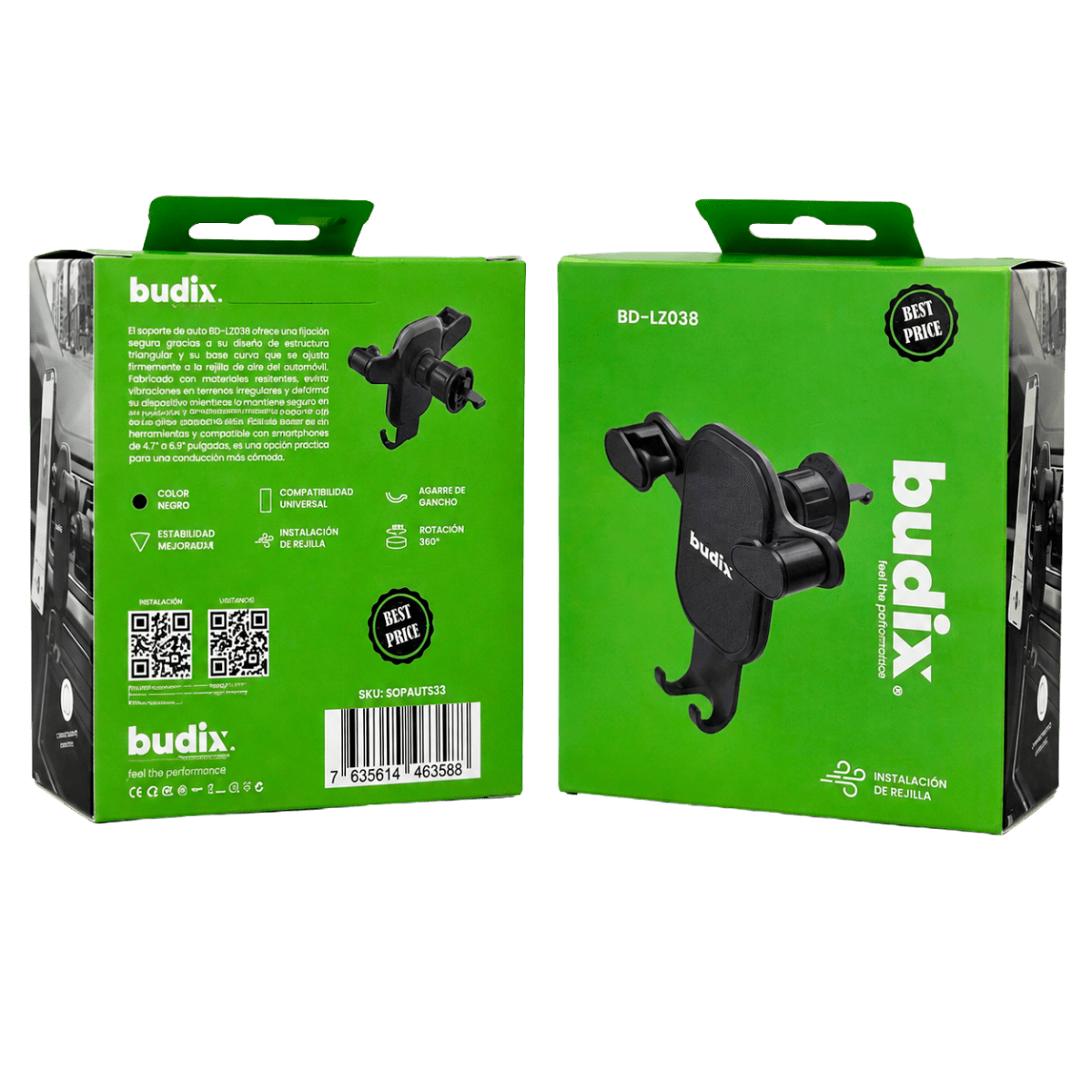 Soporte de Auto BD-LZ038 Sensor de Gravedad Rejilla de Aire 360°5