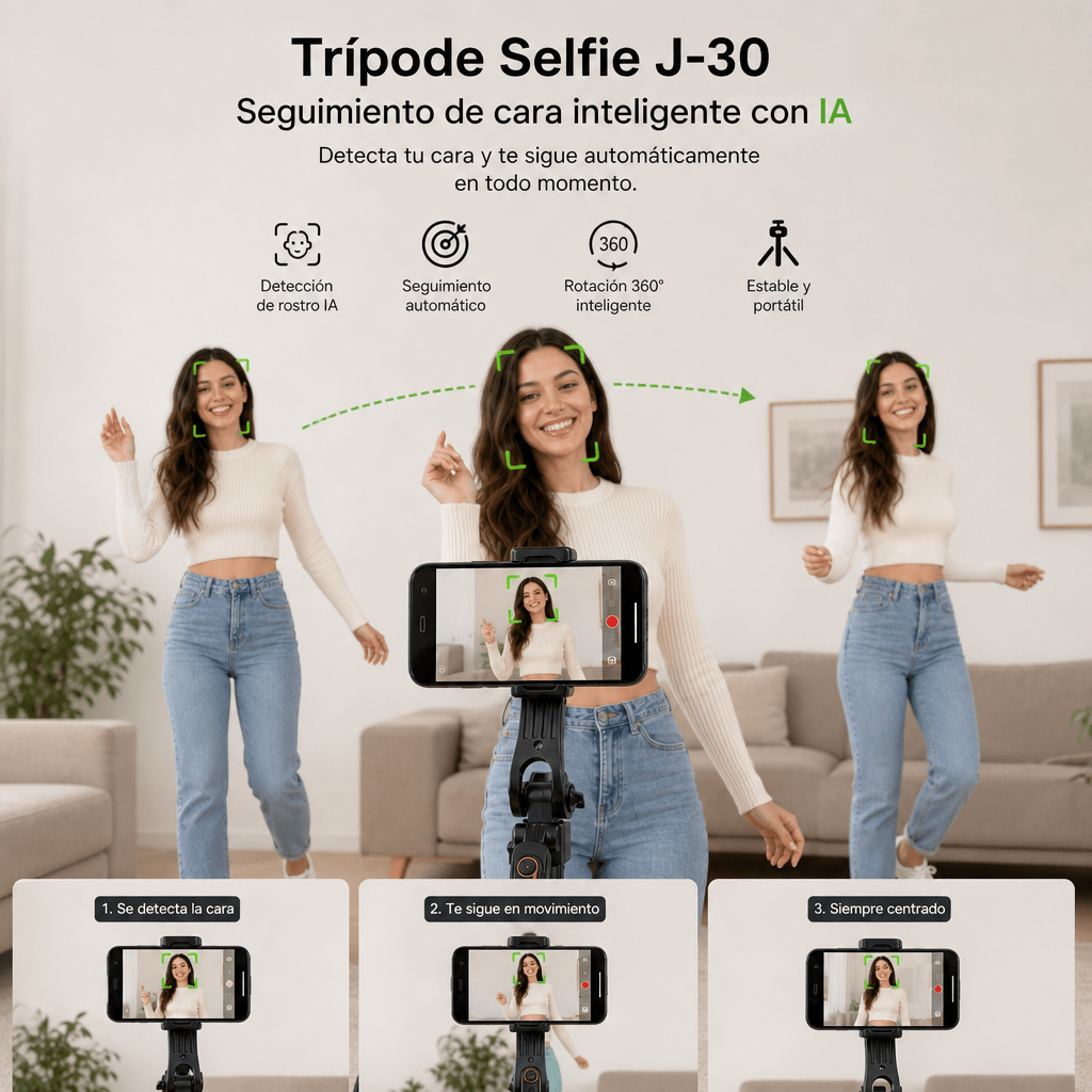 Trípode Selfie Ia Motomo Jc-30 Seguimiento Facial 360°4