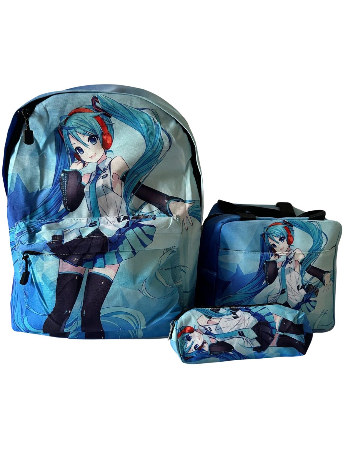 Mochila Anime Hatsune Miku Con Puerto USB - Para Portátil De 16", Negro - Mochila Para Fans