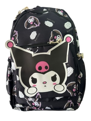 Mochila Escolar Kuromi Negro 18l Calidad Liviana Hello Kitty