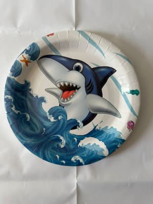 Pack 10 Platos Cumpleaños Diseño Animales Marinos 23 Cm