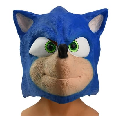 Mascara Latex Cosplay Sonic Erizo Azul Hallowen1
