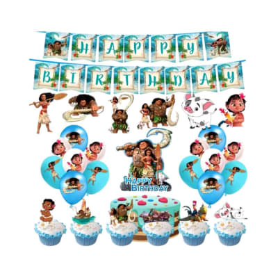 Kit Cotillón Moana Cumpleaños Fiestas Calidad Diseño Adornos