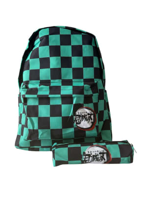 Mochila Escolar Diseño Tanjiro Kamado + Estuche Kimetsu1