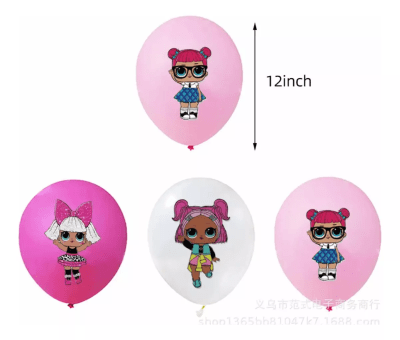 Pack 12 Globos Látex Lol Surprise Decoración Cumpleaños