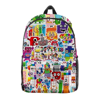 Mochila Escolar Numberblocks Dibujos Niños Animados