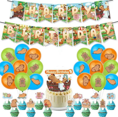 Kit Cumpleaños Decoración Diseño Capibara Niños Capybara