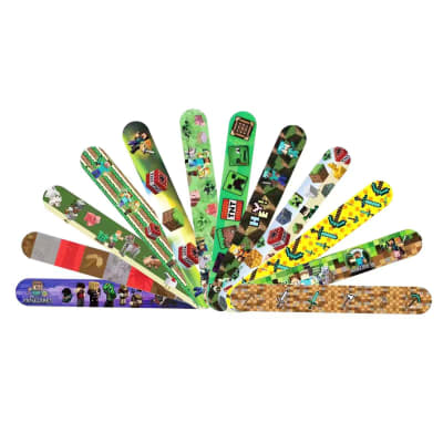 Pack 12 Pulseras Fiestas Niños Diseño Minecraft Cumpleaños1