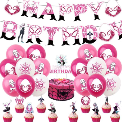 Kit Cumpleaños Fiestas Stacy Gwen Spider Woman Niñas1