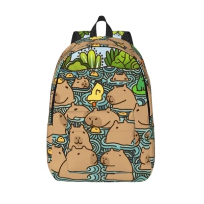 Mochila Escolar Diseño Capibara Material Grueso V11